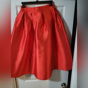 Red Vintage inspired High Waste Pleated Women's Skirt